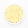 Großhandel 3D Custom Logo Gravaved Design Metall gemahlene Kante Gedenkmünzen Gold plattiert Trump Sammlermünze